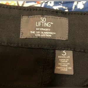 Chico’s black heavy cotton long pant, size 3.